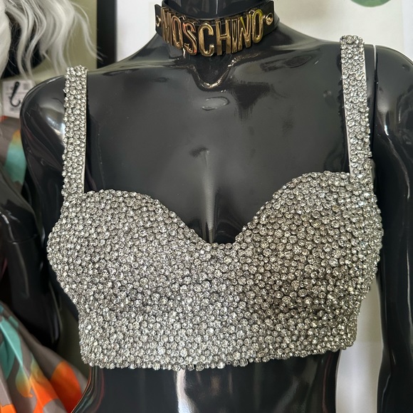 Moschino x H&M Rhinestones Covered Bustier Top - Picture 4 of 13